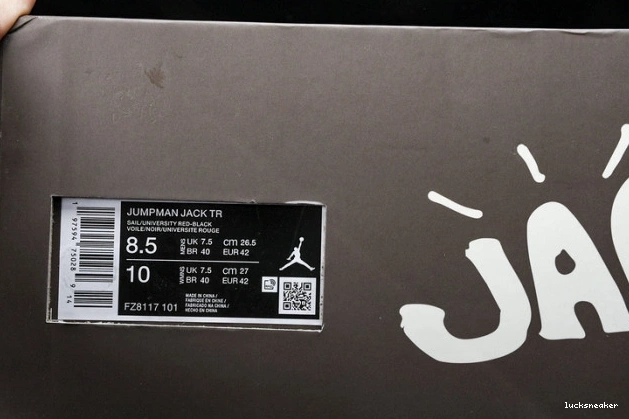Reps LUCY x Jack FZ8117-101 University Travis Scott TR Red Jordan Jumpman 0731